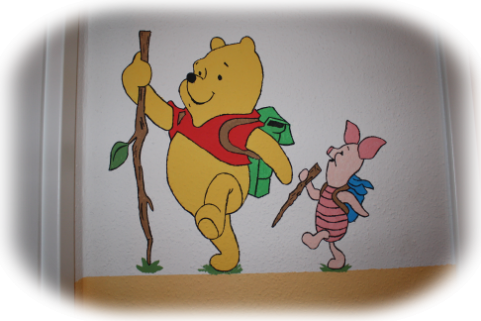 Wandbild Pooh mit Ferkel